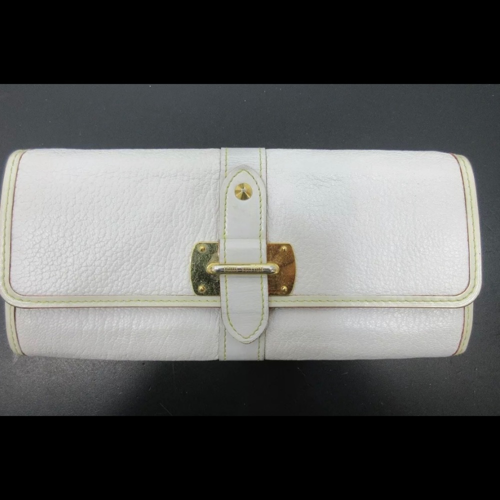 Louis Vuitton Portefeuille Le Fabuleux Suhali Leather Wallet in white